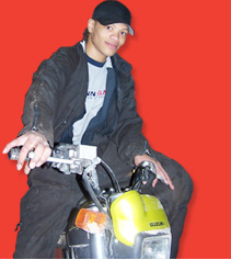 Boy on motorbike
